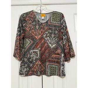 Ruby Rd Printed Blouse/Tunic, Size L